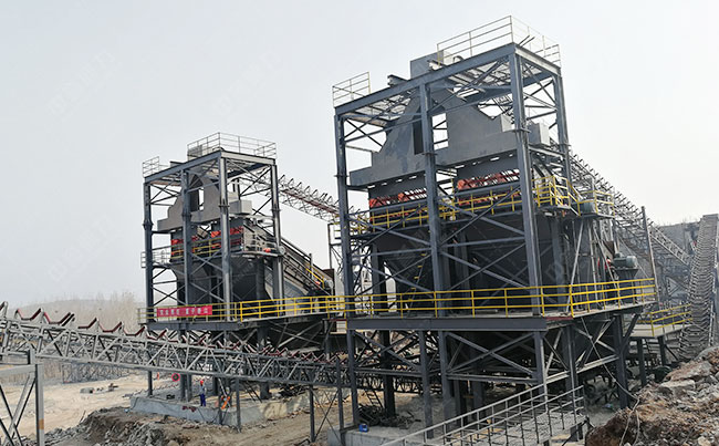 山東省棗莊某集團時(shí)產(chǎn)2500噸石料廠(chǎng)生產(chǎn)線(xiàn)